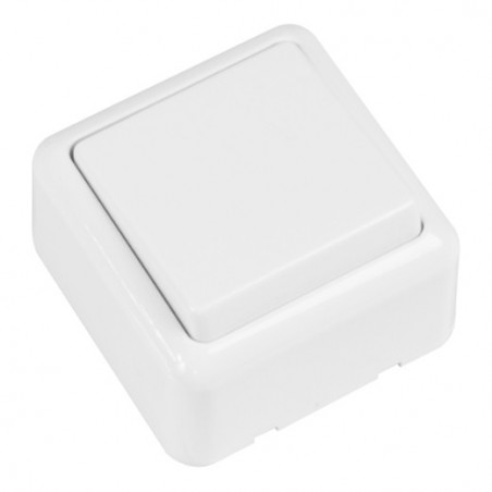 AMIG 21172  
 Interruptor de sobreponer 380  
 60 x 60 mm  
 Policarbonato  
 Blanco