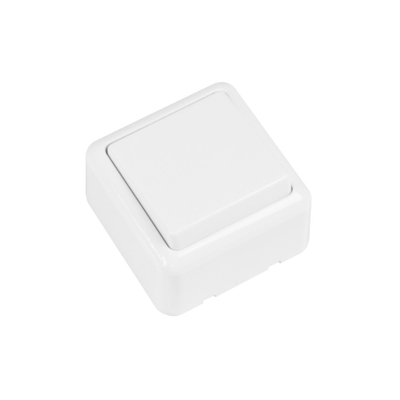 AMIG 21175  
 Conmutador de sobreponer 381  
 60 x 60 mm  
 Policarbonato  
 Blanco