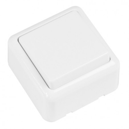 AMIG 21175  
 Conmutador de sobreponer 381  
 60 x 60 mm  
 Policarbonato  
 Blanco