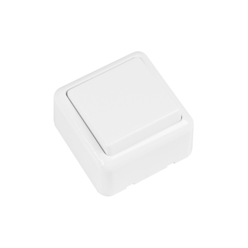 AMIG 21176  
 Pulsador de sobreponer 382  
 60 x 60 mm  
 Policarbonato  
 Blanco
