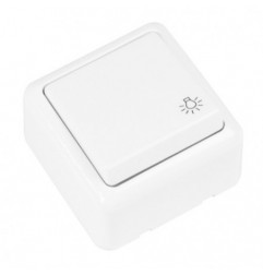 AMIG 21179  
 Pulsador de sobreponer luz 388  
 60 x 60 mm  
 Policarbonato  
 Blanco