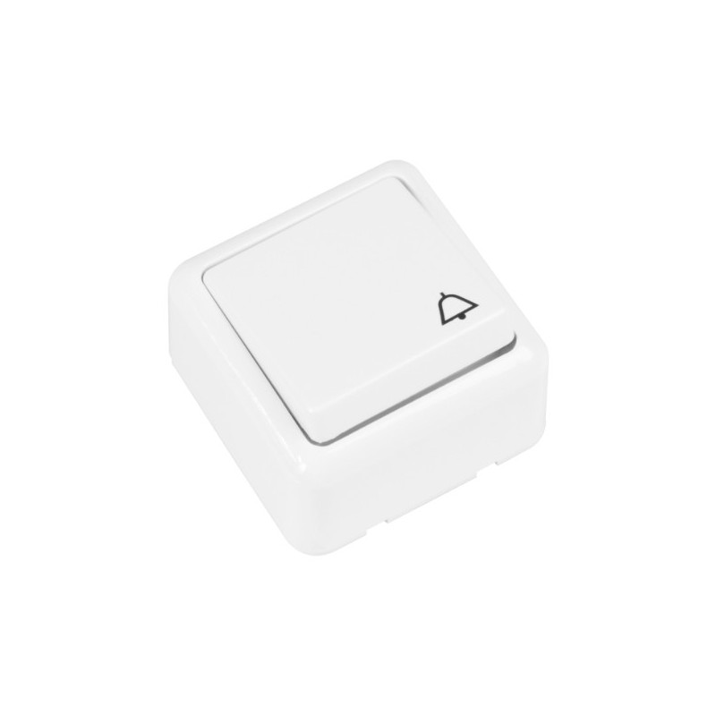 AMIG 21181  
 Pulsador de sobreponer timbre 389  
 60 x 60 mm  
 Policarbonato  
 Blanco