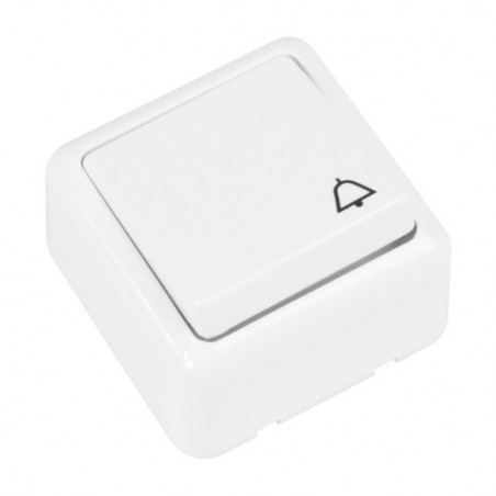AMIG 21181  
 Pulsador de sobreponer timbre 389  
 60 x 60 mm  
 Policarbonato  
 Blanco