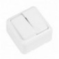 AMIG 21183  
 Interruptor doble de sobreponer 383  
 60 x 60 mm  
 Policarbonato  
 Blanco