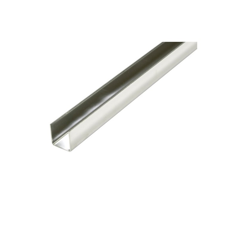 AMIG 21223  
 Perfil en U acero inox 18/8  
 15 x 15 mm  
 Acero inoxidable 18/8  
 Brillo