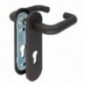 AMIG 21283  
 Manilla con placa 3PB72  
 172 x 46 mm  
 Acero + polipropileno  
 Negro