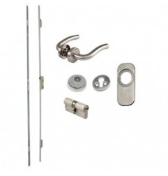 AMIG 21286  
 Kit cerradura madera + manilla 400-2  
 Esmaltado plata