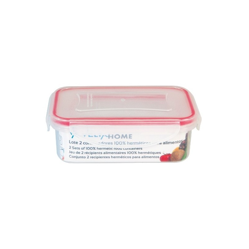 VELTA HOME 21340  
 Lote 2 contenedores herméticos para alimentos 1  
 0,24 - 0,5 l  
 Polipropileno