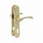 AMIG 21382  
 Manilla con placa ALBA-PAB  
 238 x 40 mm  
 Acero  
 Latonado barnizado