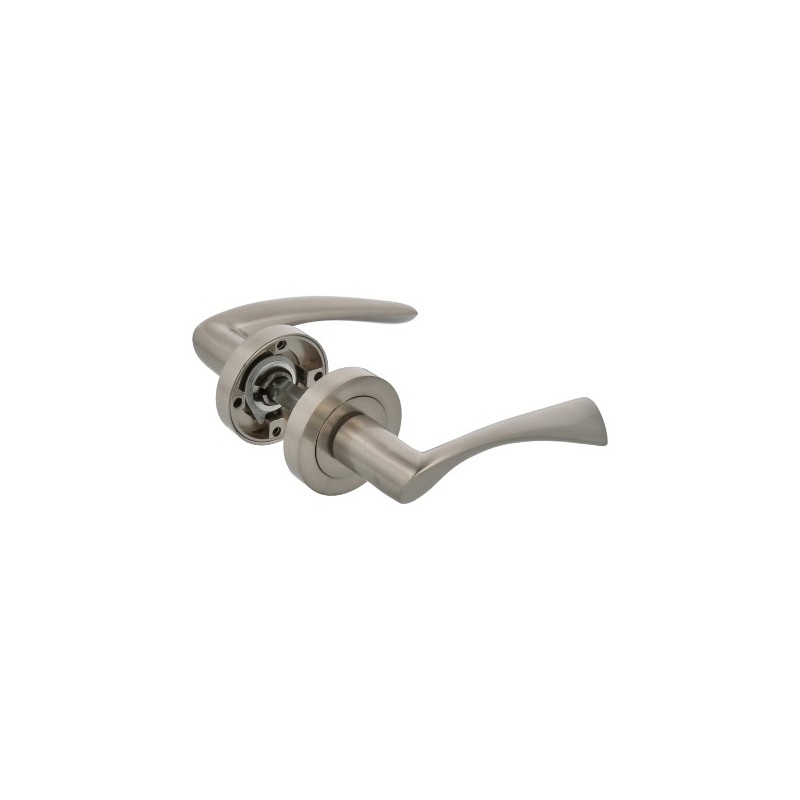 AMIG 21385  
 Manilla con roseta ALBA-RZ  
 Ø52 mm  
 Zamak  
 Cromado mate