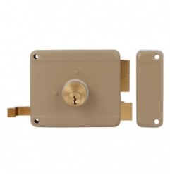 AMIG 21388  
 Cerradura sobreponer 77  
 100 x 85 mm  
 Acero  
 Beige - Derecha