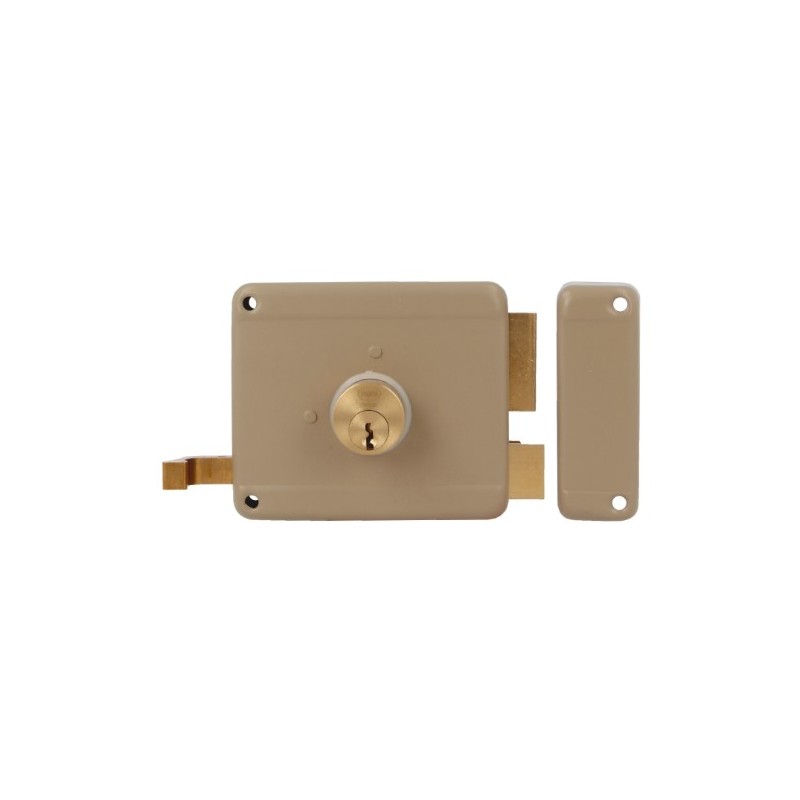 AMIG 21388  
 Cerradura sobreponer 77  
 100 x 85 mm  
 Acero  
 Beige - Derecha