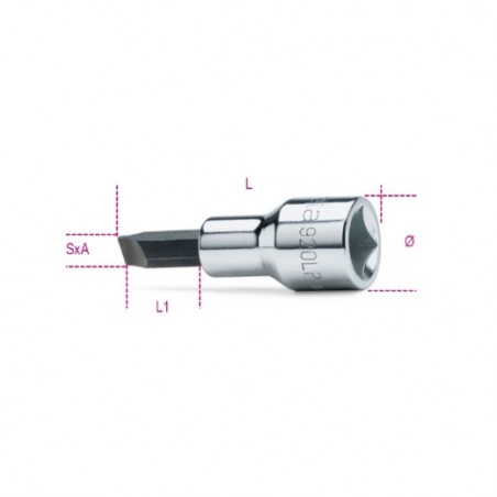 920LP 1X5,5 Vaso de 1/2&quot, con punta plana, cromado