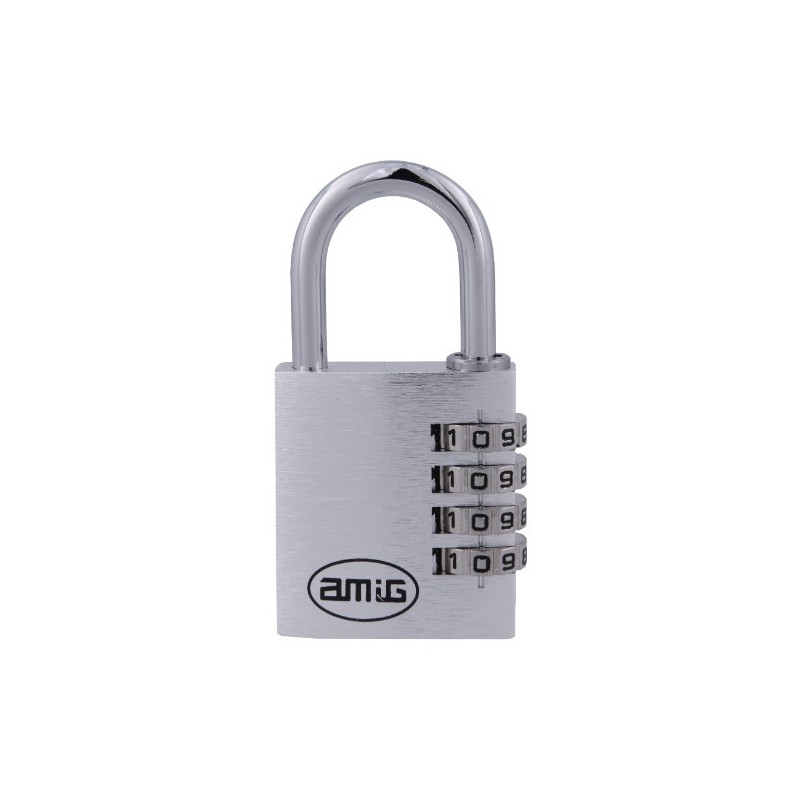 AMIG 21532  
 Candado combinación 75  
 35 mm  
 Aluminio  
 Plata
