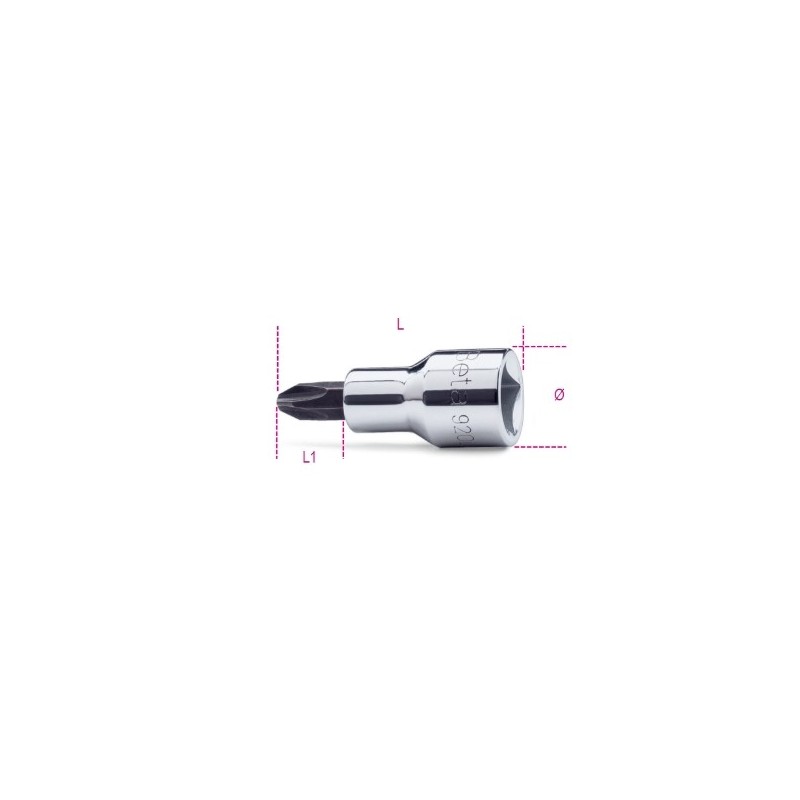 920PH 4 Vaso de 1/2&quot, con punta Phillips&reg,, cromado