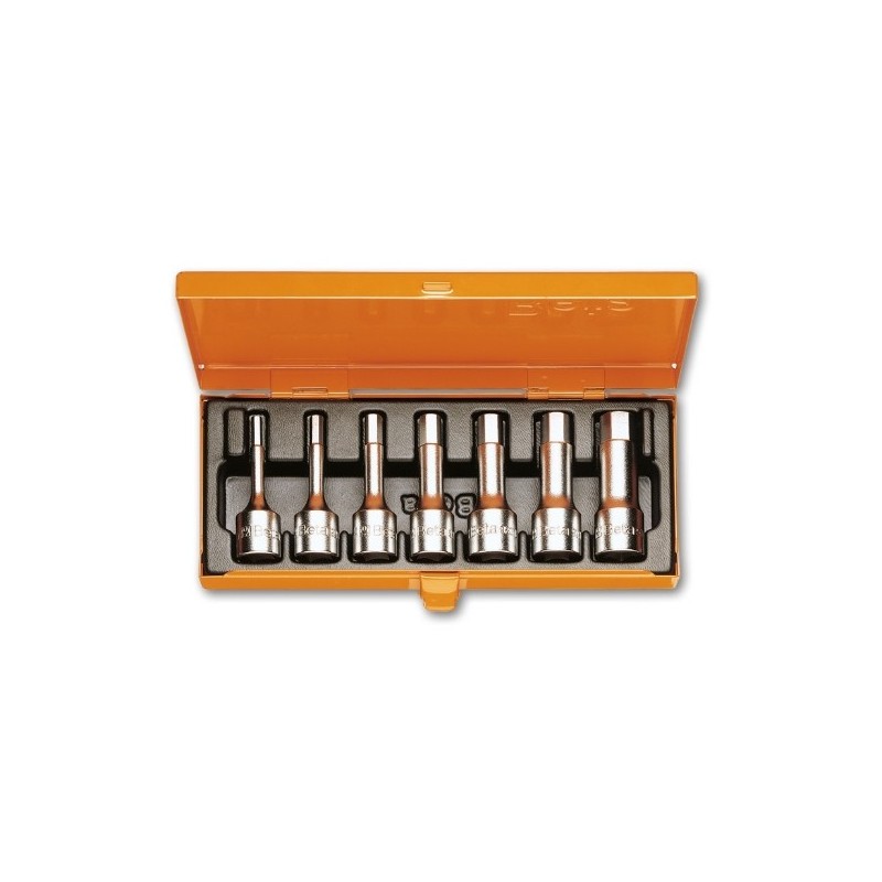 920ME/C7 Juego de 7 vasos de 1/2&quot, con punta Allen, en caja de metal