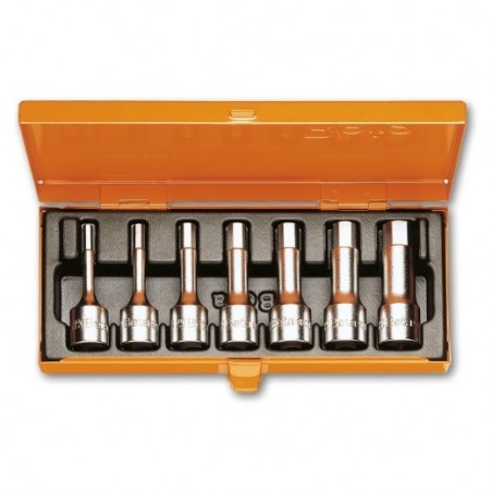 920ME/C7 Juego de 7 vasos de 1/2&quot, con punta Allen, en caja de metal