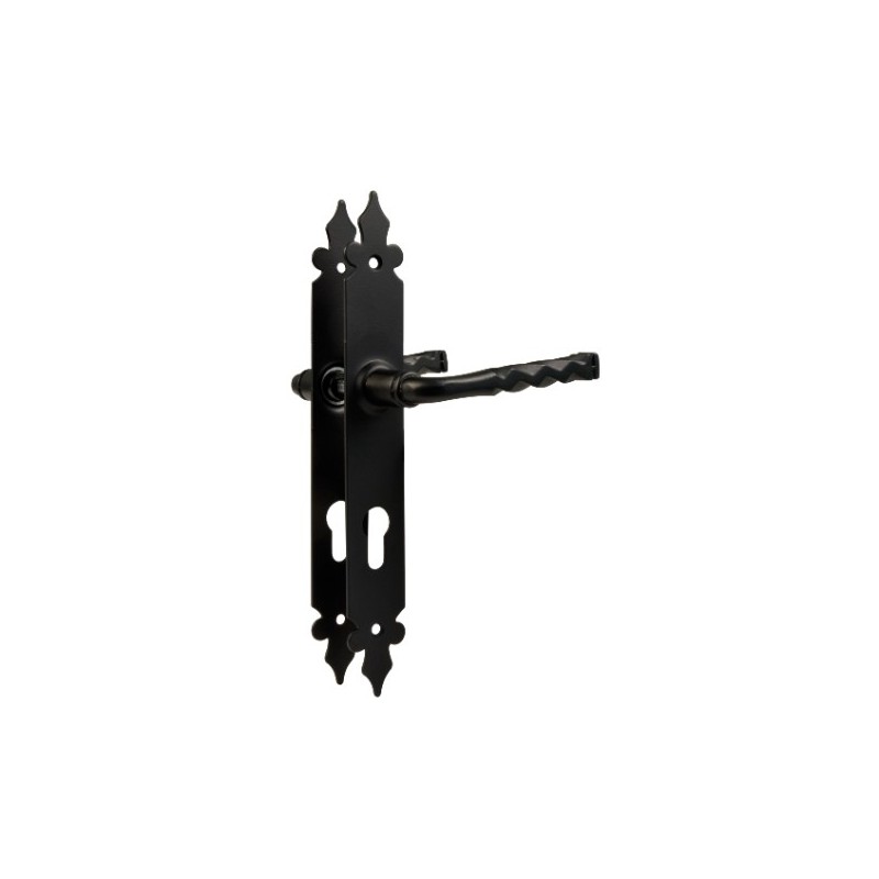 AMIG 21678  
 Manilla con placa 106PB  
 270 x 36 mm  
 Placa de acero, Tirador de zamak  
 Negro