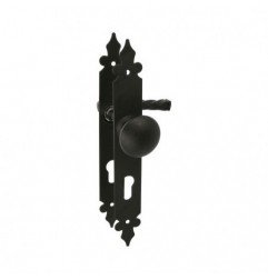 AMIG 21681  
 Manilla + pomo fijo 106PB  
 270 x 36 mm  
 Placa de acero, Tirador de zamak  
 Negro