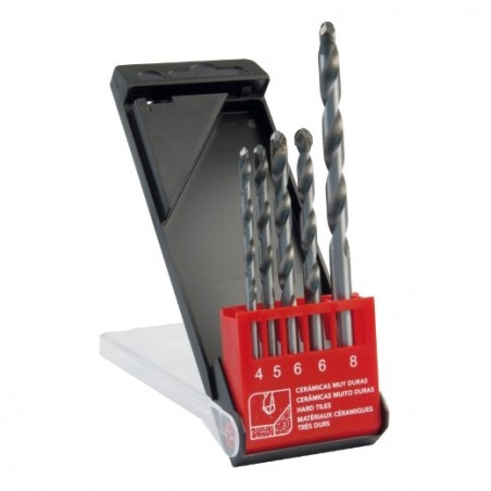 AMIG 21787  
 Estuche brocas porcelánico 21600  
 Ø4-5-6-6-8  
 Carburo de tungsteno