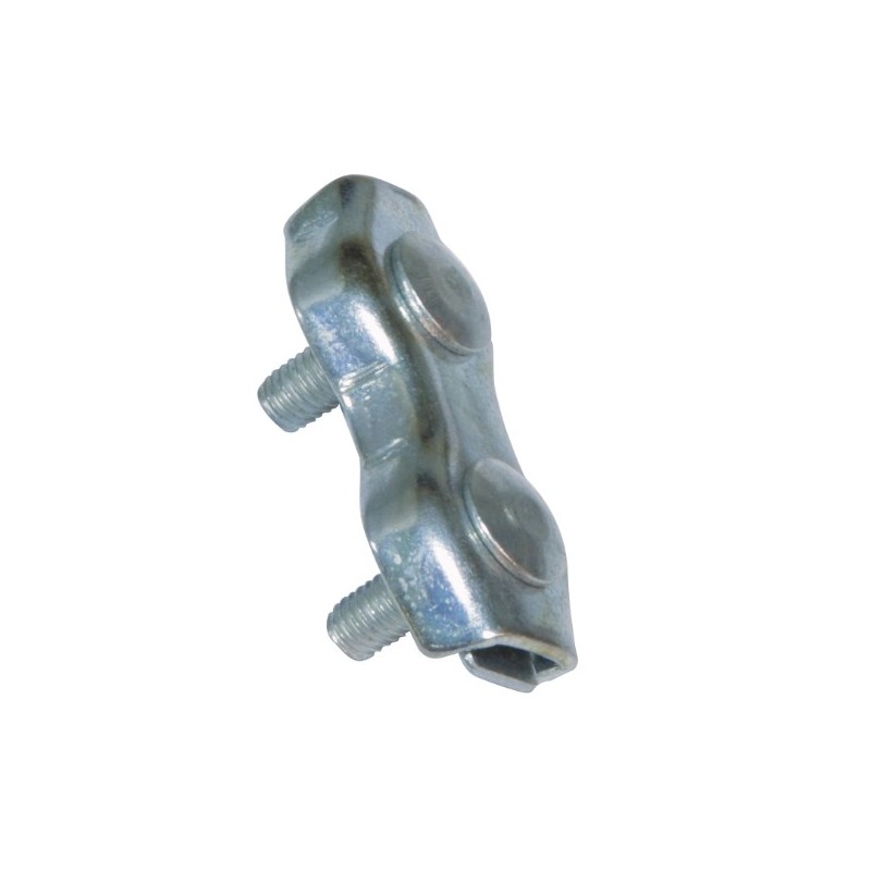 AMIG 21803  
 Sujetacables doble 30110  
 Ø3 - 7 mm  
 Acero  
 Zincado