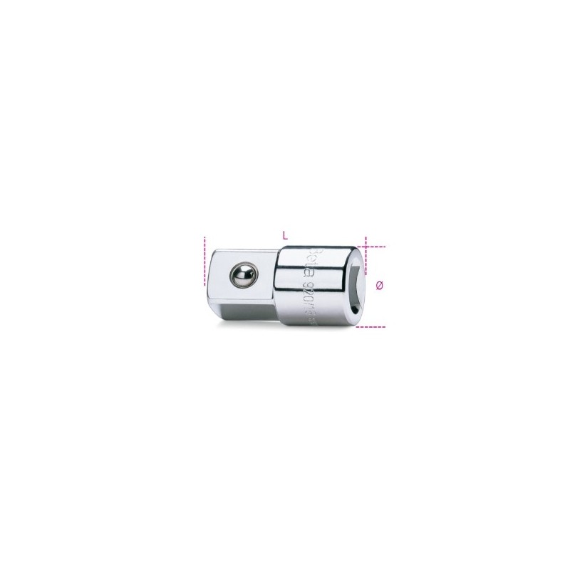 920/16 Adaptador con cuadrado hembra de 1/2&quot, y macho de 3/4&quot,, cromado