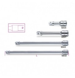 920/22 Alargadera con cuadrado macho y hembra de 1/2&quot,, cromada
