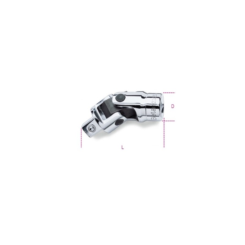 920/25 Articulación con cuadrado macho y hembra de 1/2&quot,, cromada