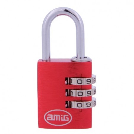AMIG 21941  
 Candado combinación 75  
 25 mm  
 Aluminio  
 Rojo