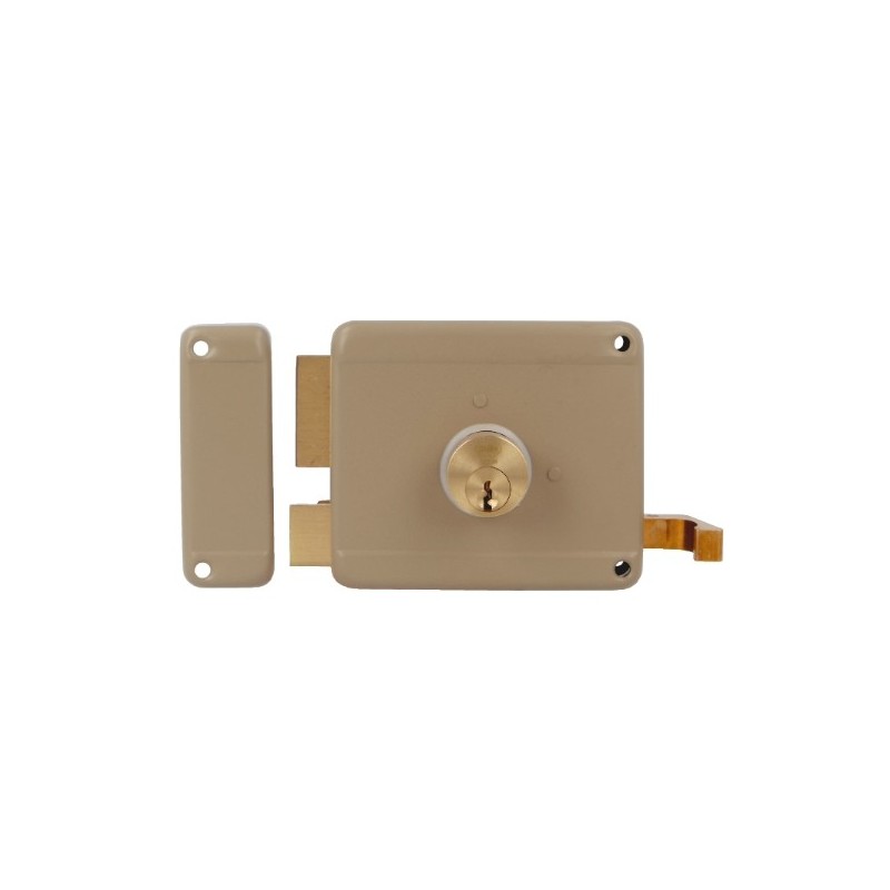 AMIG 21971  
 Cerradura sobreponer 77  
 100 x 85 mm  
 Acero  
 Beige - Izquierda