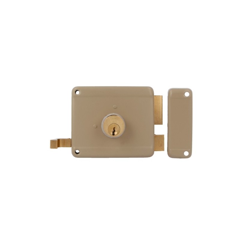 AMIG 21972  
 Cerradura sobreponer 78  
 100 x 85 mm  
 Acero  
 Beige - Derecha