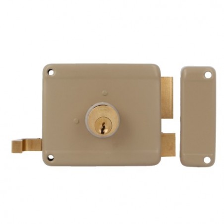 AMIG 21972  
 Cerradura sobreponer 78  
 100 x 85 mm  
 Acero  
 Beige - Derecha