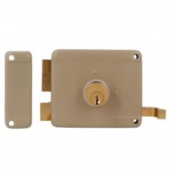 AMIG 21973  
 Cerradura sobreponer 78  
 100 x 85 mm  
 Acero  
 Beige - Izquierda