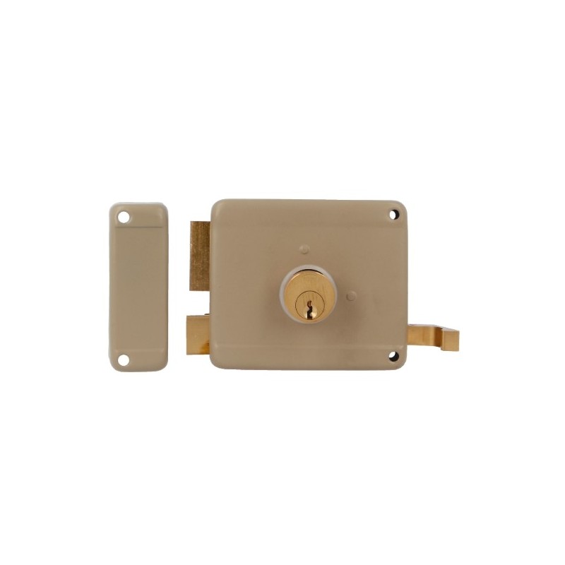 AMIG 21973  
 Cerradura sobreponer 78  
 100 x 85 mm  
 Acero  
 Beige - Izquierda