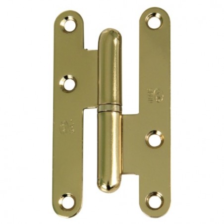 AMIG 21975  
 Pernio 405  
 95 x 52 x 2 mm  
 Acero  
 Lacado dorado - Izquierda
