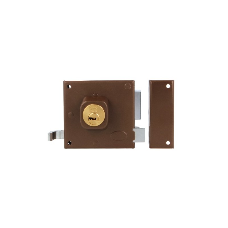 AMIG 21988  
 Cerradura sobreponer 72  
 88 x 85 mm  
 Acero  
 Marrón - Derecha