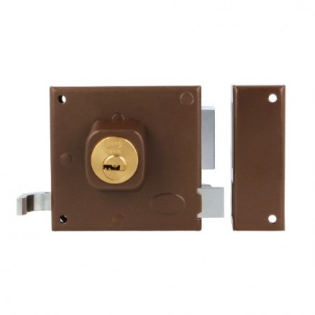 AMIG 21988  
 Cerradura sobreponer 72  
 88 x 85 mm  
 Acero  
 Marrón - Derecha