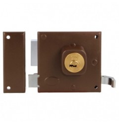 AMIG 21989  
 Cerradura sobreponer 72  
 88 x 85 mm  
 Acero  
 Marrón - Izquierda