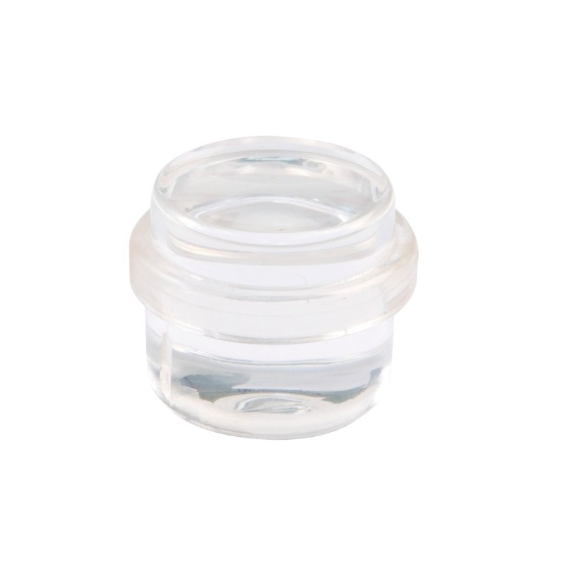 AMIG 22002  
 Tope puerta 408  
 Ø33 x 30 x 15 mm  
 Plástico  
 Transparente