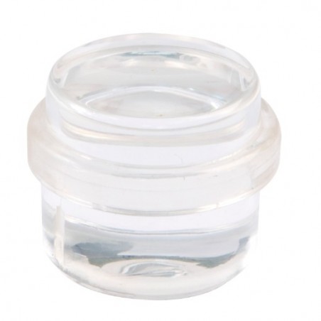 AMIG 22002  
 Tope puerta 408  
 Ø33 x 30 x 15 mm  
 Plástico  
 Transparente