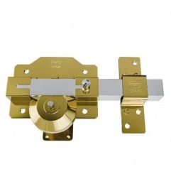 AMIG 22019  
 Cerrojo alta seguridad 1PLUS  
 90 x 154 mm  
 Acero  
 Oro