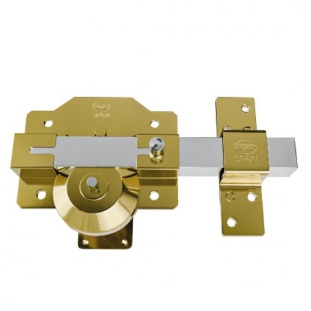 AMIG 22019  
 Cerrojo alta seguridad 1PLUS  
 90 x 154 mm  
 Acero  
 Oro