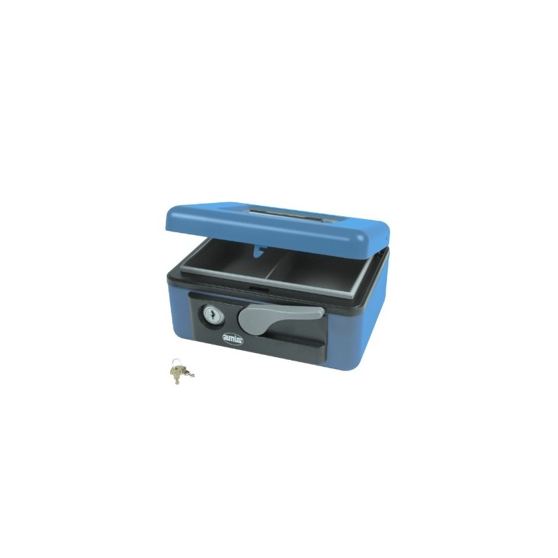 AMIG 2203  
 Caja de caudales 2500  
 165 x 125 x 80 mm  
 Acero  
 Azul