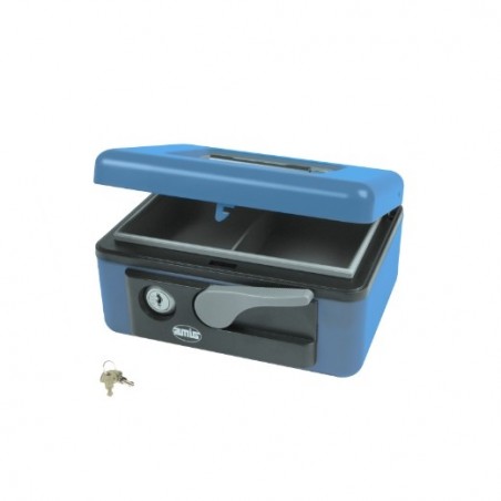 AMIG 2203  
 Caja de caudales 2500  
 165 x 125 x 80 mm  
 Acero  
 Azul