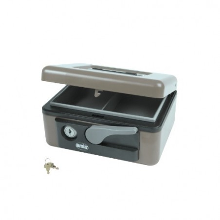 AMIG 2204  
 Caja de caudales 2500  
 165 x 125 x 80 mm  
 Acero  
 Gris