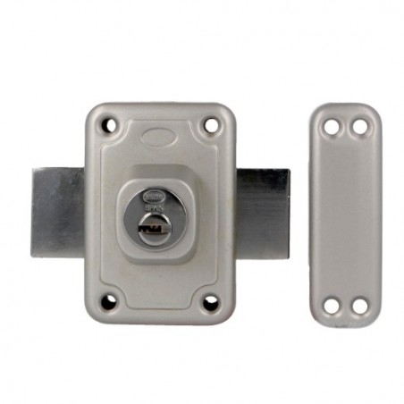 AMIG 22079  
 Pasador seguridad 81P  
 96 x 66 mm  
 Acero  
 Esmaltado plata