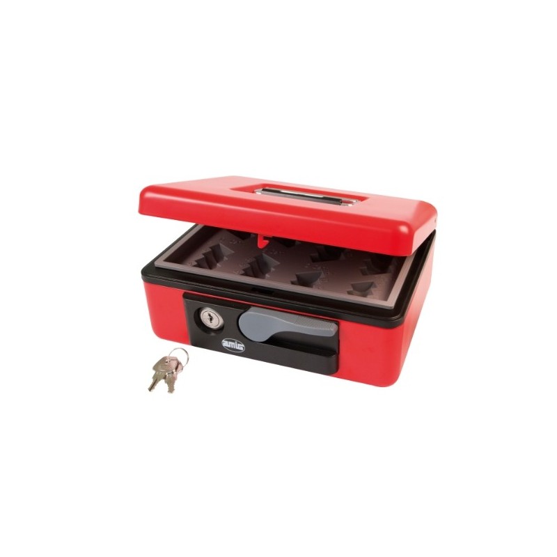 AMIG 2208  
 Caja de caudales 2500  
 197 x 154 x 80 mm  
 Acero  
 Rojo