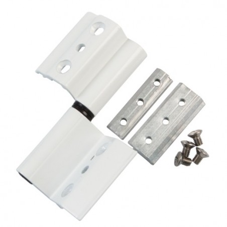 AMIG 22092  
 Bisagra 40/20  
 100,5 x 40 mm  
 Aluminio  
 Blanco - Izquierda