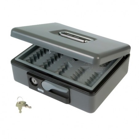 AMIG 2210  
 Caja de caudales 2500  
 230 x 185 x 80 mm  
 Acero  
 Gris