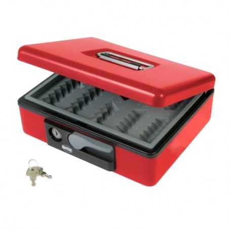 AMIG 2211  
 Caja de caudales 2500  
 230 x 185 x 80 mm  
 Acero  
 Rojo